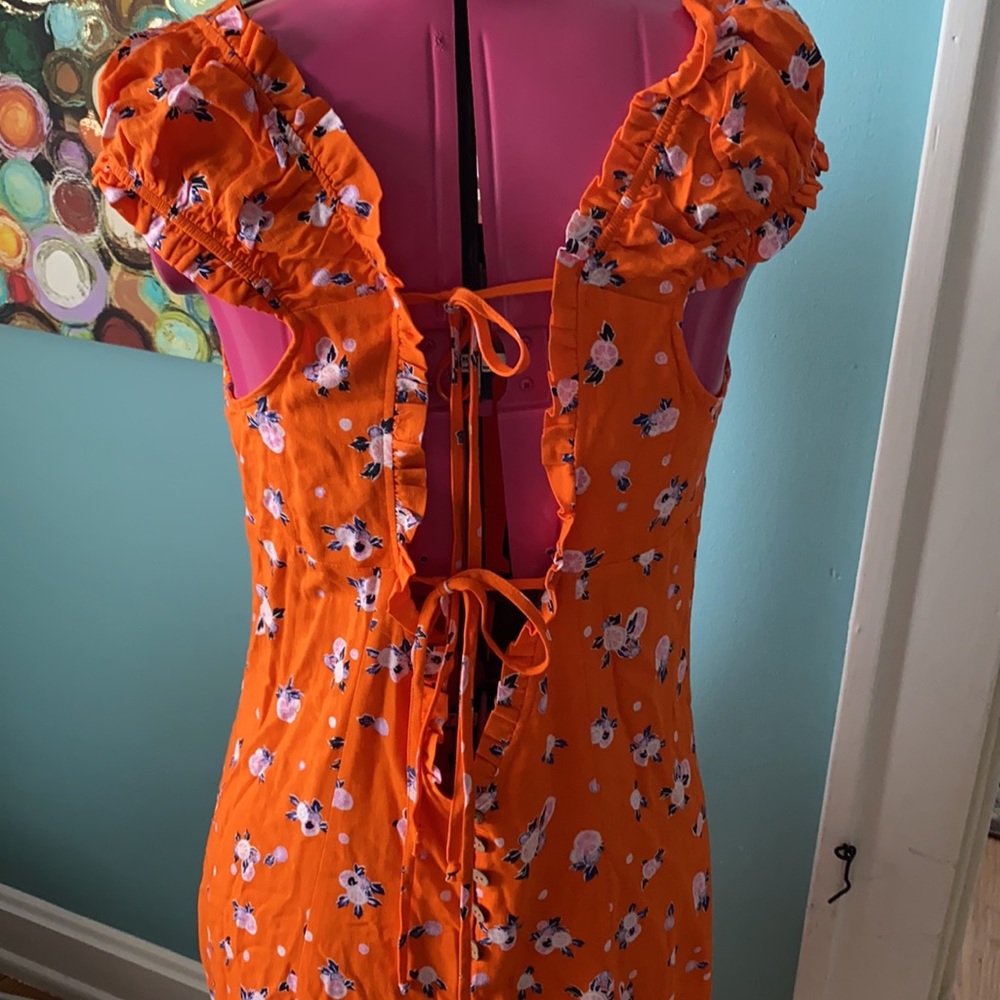 Free People Orange dress Large - Picture 3 of 4